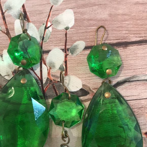 🪆Vintage Crystal’s - 🍀LIGHT CATCHERS 🪆Gorgeous Emerald Green Colour - 🍀 - Picture 4 of 8